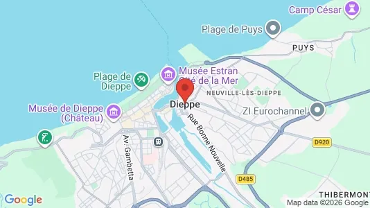 Apartments for rent i Dieppe - kort over placeringen