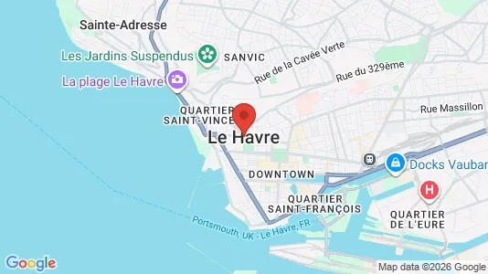 Apartments for rent i Le Havre - kort over placeringen