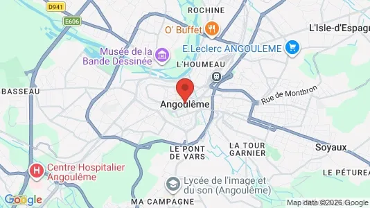 Apartments for rent i Angoulême - kort over placeringen