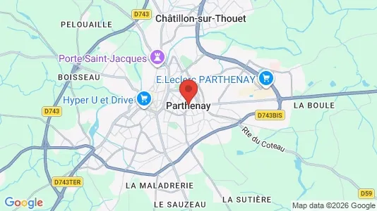 Apartments for rent i Parthenay - kort over placeringen
