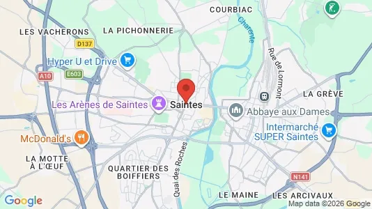 Apartments for rent i Saintes - kort over placeringen