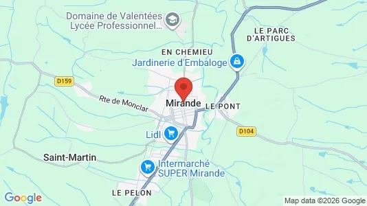 Apartments for rent i Mirande - kort over placeringen