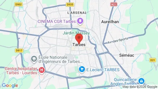 Apartments for rent i Tarbes - kort over placeringen