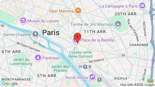 Apartments for rent i Paris 11ème arrondissement - Bastille - kort over placeringen