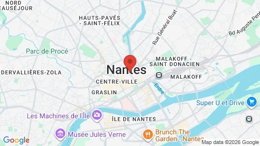 Apartments for rent i Nantes - kort over placeringen