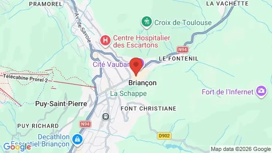 Apartments for rent i Briançon - kort over placeringen