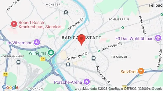 Apartments for rent i Stuttgart Bad Cannstatt - kort over placeringen
