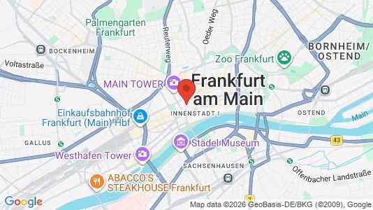 Apartments for rent i Frankfurt Innenstadt I - kort over placeringen