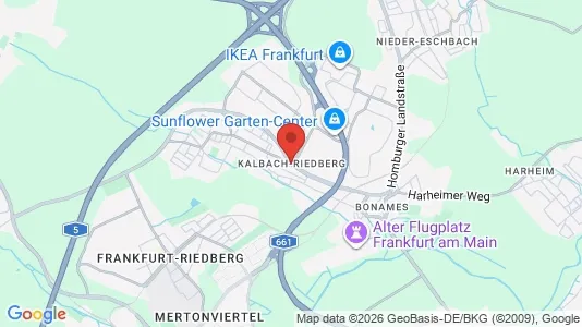 Apartments for rent i Frankfurt Kalbach/Riedberg - kort over placeringen