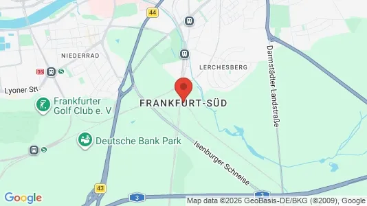 Apartments for rent i Frankfurt Süd - kort over placeringen