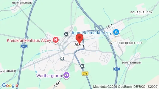 Apartments for rent i Alzey-Worms - kort over placeringen