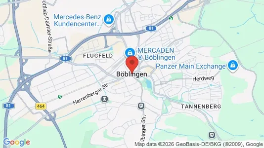 Apartments for rent i Böblingen - kort over placeringen
