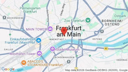 Rooms for rent i Frankfurt - kort over placeringen