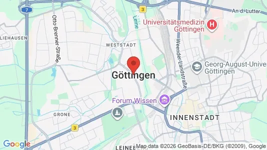 Apartments for rent i Göttingen - kort over placeringen