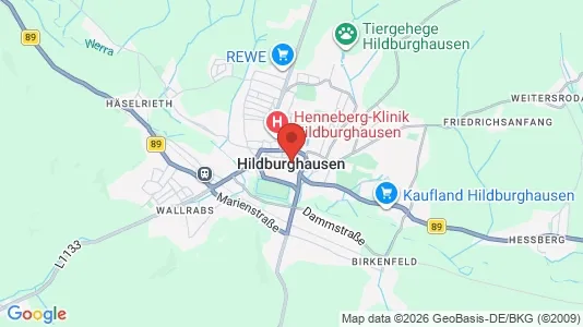 Apartments for rent i Hildburghausen - kort over placeringen