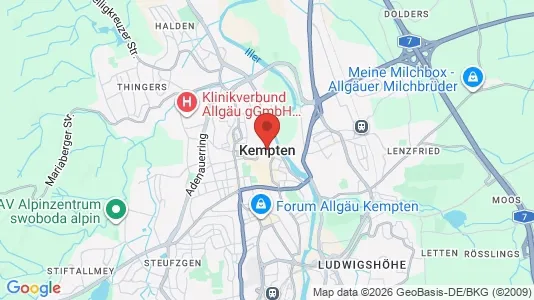 Apartments for rent i Kempten - kort over placeringen