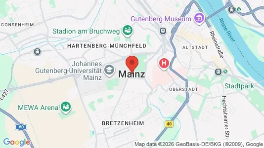 Apartments for rent i Mainz - kort over placeringen