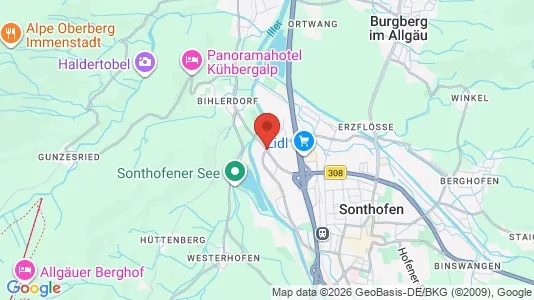 Apartments for rent i Oberallgäu - kort over placeringen