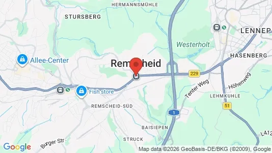 Apartments for rent i Remscheid - kort over placeringen