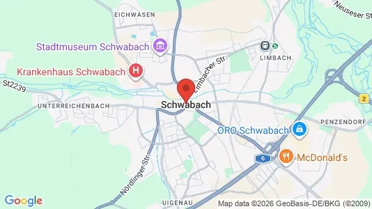 Apartments for rent i Schwabach - kort over placeringen