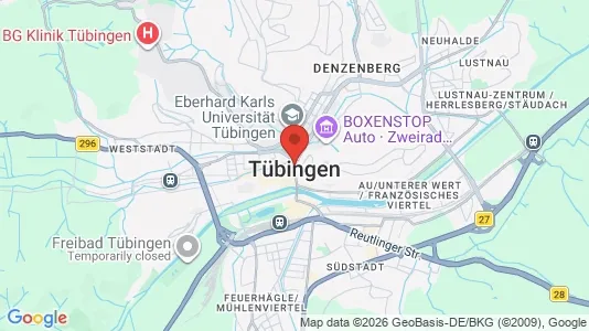 Apartments for rent i Tübingen - kort over placeringen