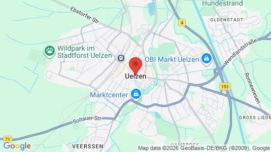 Apartments for rent i Uelzen - kort over placeringen