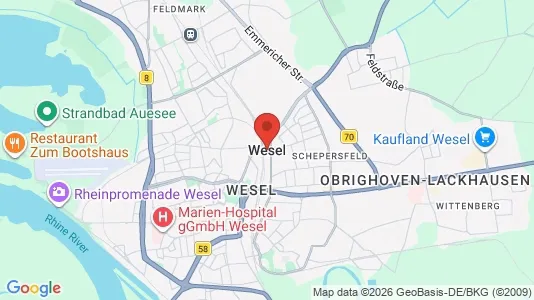 Apartments for rent i Wesel - kort over placeringen