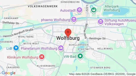 Apartments for rent i Wolfsburg - kort over placeringen