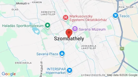 Houses for rent i Szombathelyi - kort over placeringen
