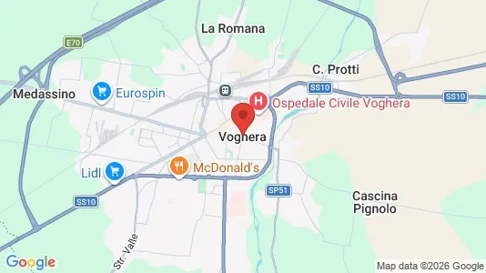 Apartments for rent i Voghera - kort over placeringen