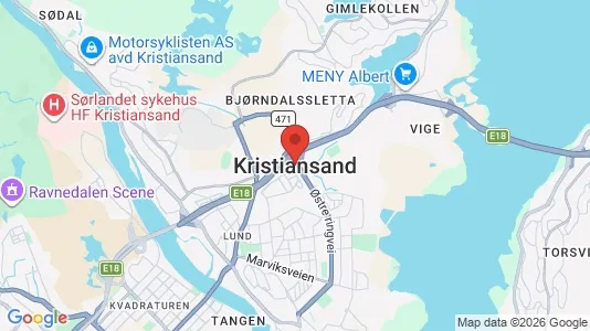Houses for rent i Kristiansand - kort over placeringen