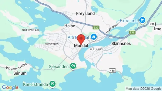 Houses for rent i Mandal - kort over placeringen