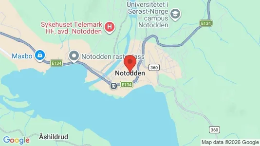 Houses for rent i Notodden - kort over placeringen