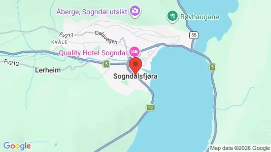 Houses for rent i Sogndal - kort over placeringen