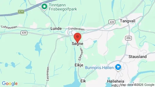 Houses for rent i Søgne - kort over placeringen