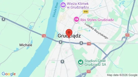 Apartments for rent i Grudziądz - kort over placeringen