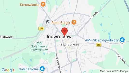 Apartments for rent i Inowrocławski - kort over placeringen