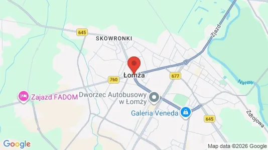Rooms for rent i Łomża - kort over placeringen