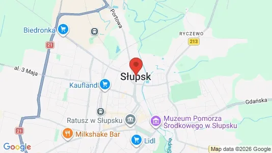 Rooms for rent i Słupsk - kort over placeringen