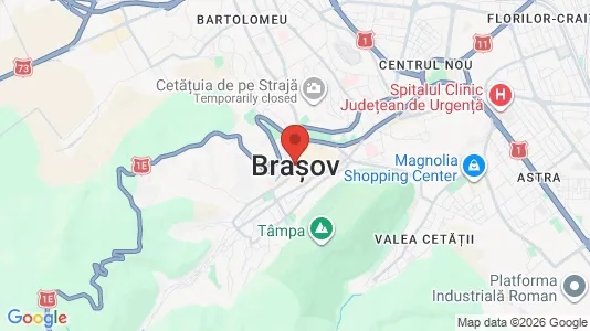 Apartments for rent i Braşov - kort over placeringen
