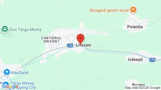 Apartments for rent i Livezeni - kort over placeringen