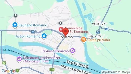 Houses for rent i Komárno - kort over placeringen