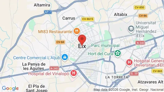 Houses for rent i Elche/Elx - kort over placeringen