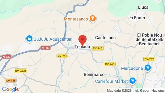 Apartments for rent i Teulada - kort over placeringen