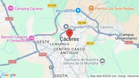 Houses for rent i Cáceres - kort over placeringen