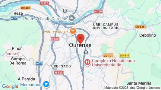Apartments for rent i Ourense - kort over placeringen