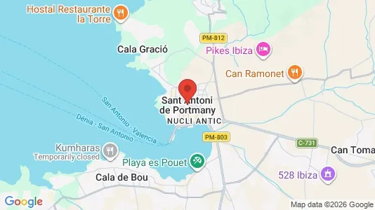 Houses for rent i Sant Antoni de Portmany - kort over placeringen