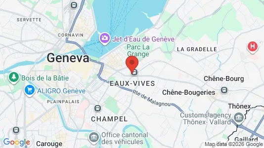 Apartments for rent i Geneva EAUX-VIVES - kort over placeringen