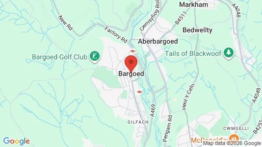 Rooms for rent i Bargoed - Mid Glamorgan - kort over placeringen