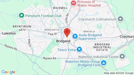 Rooms for rent i Bridgend - Mid Glamorgan - kort over placeringen